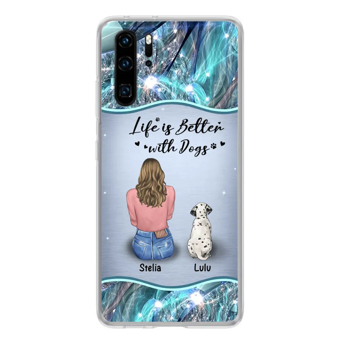 Personalized Dog Mom Phone Case - Up to 4 Dogs -Gift Idea For Dog Owners - Life Is Better With Dogs - Case For Oppo/Xiaomi/Huawei