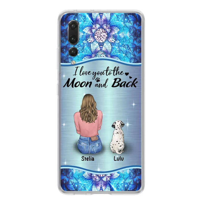 Personalized Dog Mom Phone Case - Up to 4 Dogs -Gift Idea For Dog Owners - I Love You To The Moon And Back - Case For Oppo/Xiaomi/Huawei