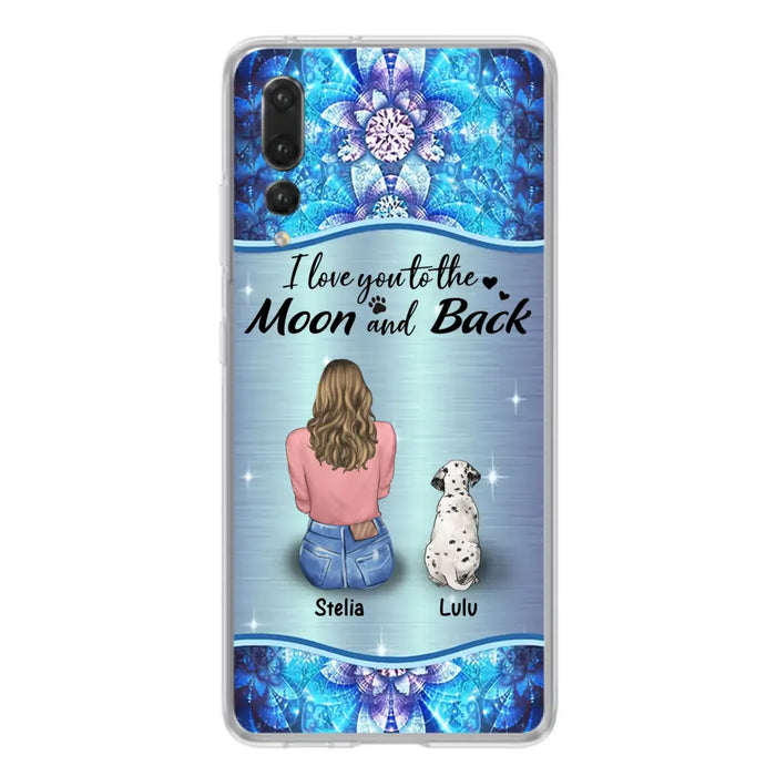 Personalized Dog Mom Phone Case - Up to 4 Dogs -Gift Idea For Dog Owners - I Love You To The Moon And Back - Case For Oppo/Xiaomi/Huawei