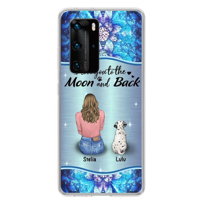 Personalized Dog Mom Phone Case - Up to 4 Dogs -Gift Idea For Dog Owners - I Love You To The Moon And Back - Case For Oppo/Xiaomi/Huawei