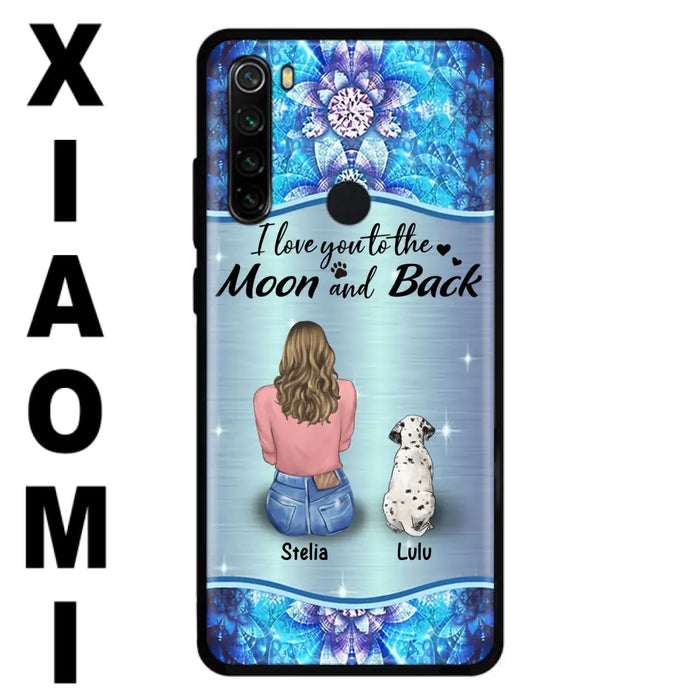 Personalized Dog Mom Phone Case - Up to 4 Dogs -Gift Idea For Dog Owners - I Love You To The Moon And Back - Case For Oppo/Xiaomi/Huawei