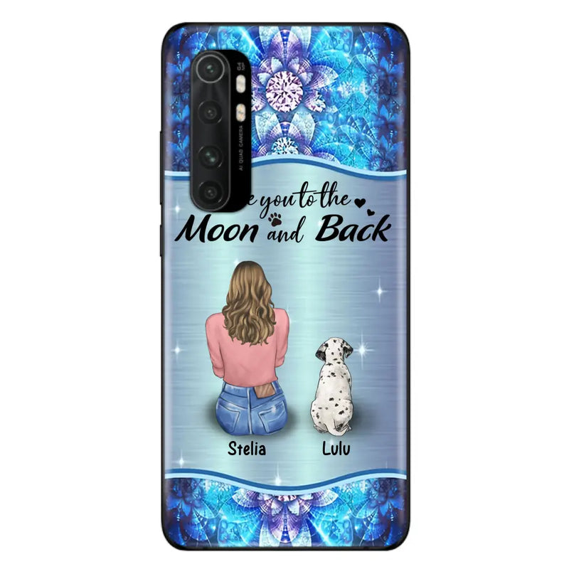 Personalized Dog Mom Phone Case - Up to 4 Dogs -Gift Idea For Dog Owners - I Love You To The Moon And Back - Case For Oppo/Xiaomi/Huawei