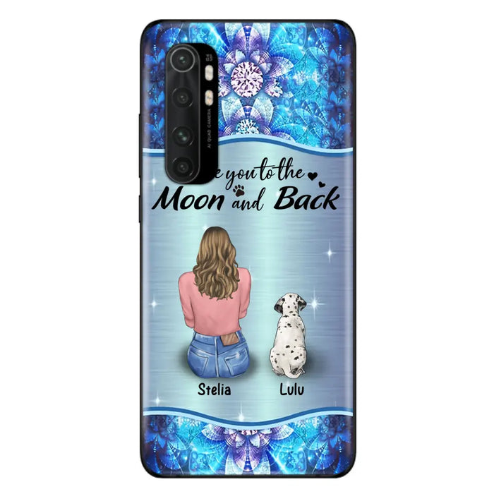 Personalized Dog Mom Phone Case - Up to 4 Dogs -Gift Idea For Dog Owners - I Love You To The Moon And Back - Case For Oppo/Xiaomi/Huawei