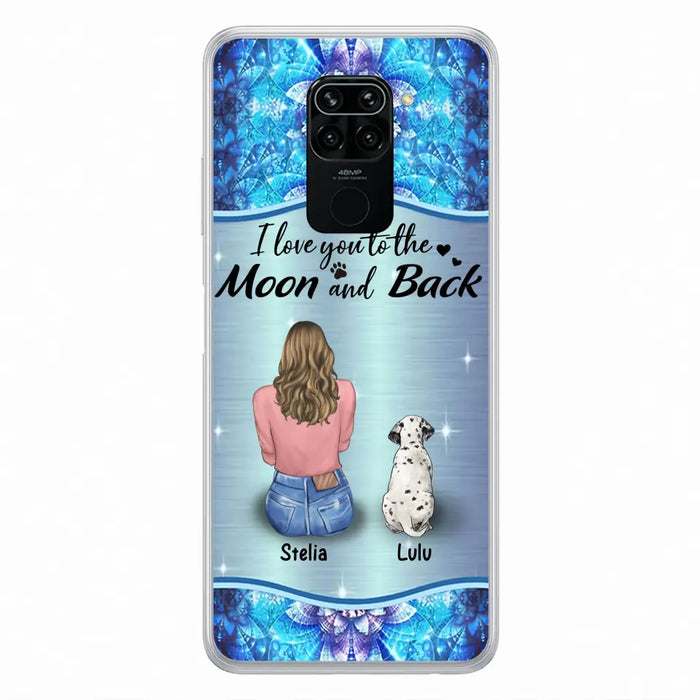 Personalized Dog Mom Phone Case - Up to 4 Dogs -Gift Idea For Dog Owners - I Love You To The Moon And Back - Case For Oppo/Xiaomi/Huawei