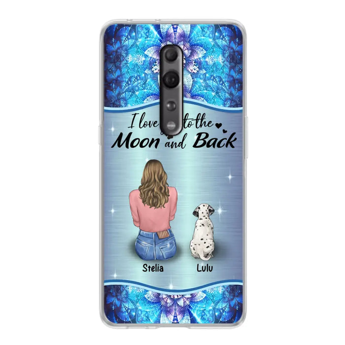 Personalized Dog Mom Phone Case - Up to 4 Dogs -Gift Idea For Dog Owners - I Love You To The Moon And Back - Case For Oppo/Xiaomi/Huawei