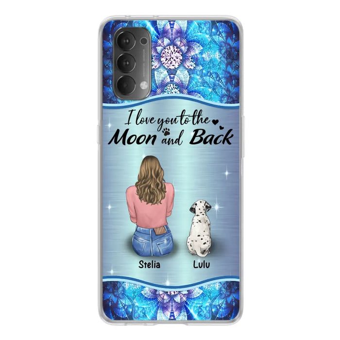 Personalized Dog Mom Phone Case - Up to 4 Dogs -Gift Idea For Dog Owners - I Love You To The Moon And Back - Case For Oppo/Xiaomi/Huawei