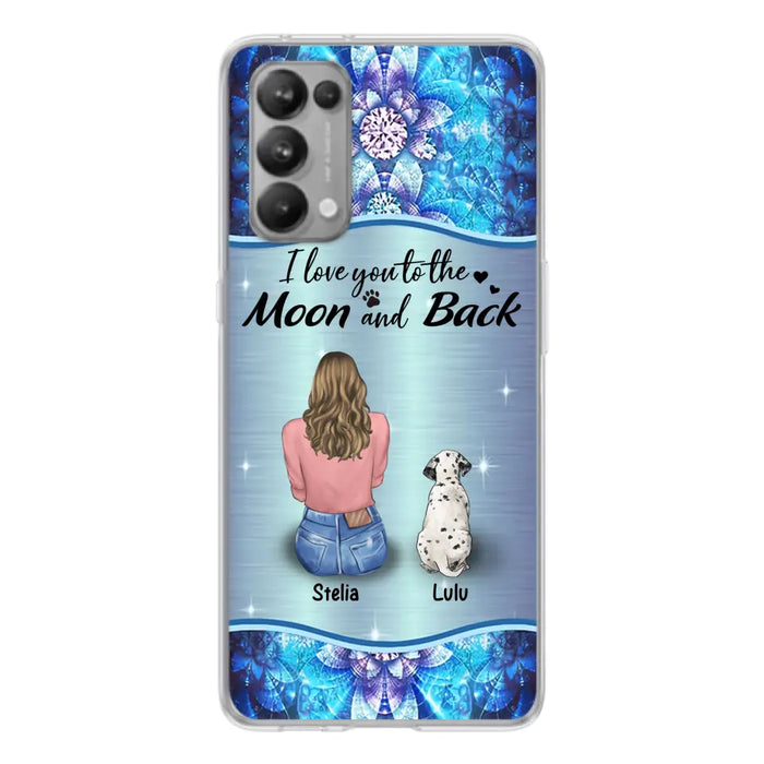 Personalized Dog Mom Phone Case - Up to 4 Dogs -Gift Idea For Dog Owners - I Love You To The Moon And Back - Case For Oppo/Xiaomi/Huawei