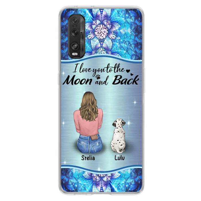Personalized Dog Mom Phone Case - Up to 4 Dogs -Gift Idea For Dog Owners - I Love You To The Moon And Back - Case For Oppo/Xiaomi/Huawei