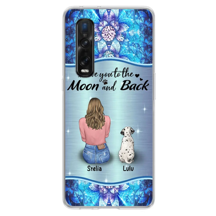 Personalized Dog Mom Phone Case - Up to 4 Dogs -Gift Idea For Dog Owners - I Love You To The Moon And Back - Case For Oppo/Xiaomi/Huawei