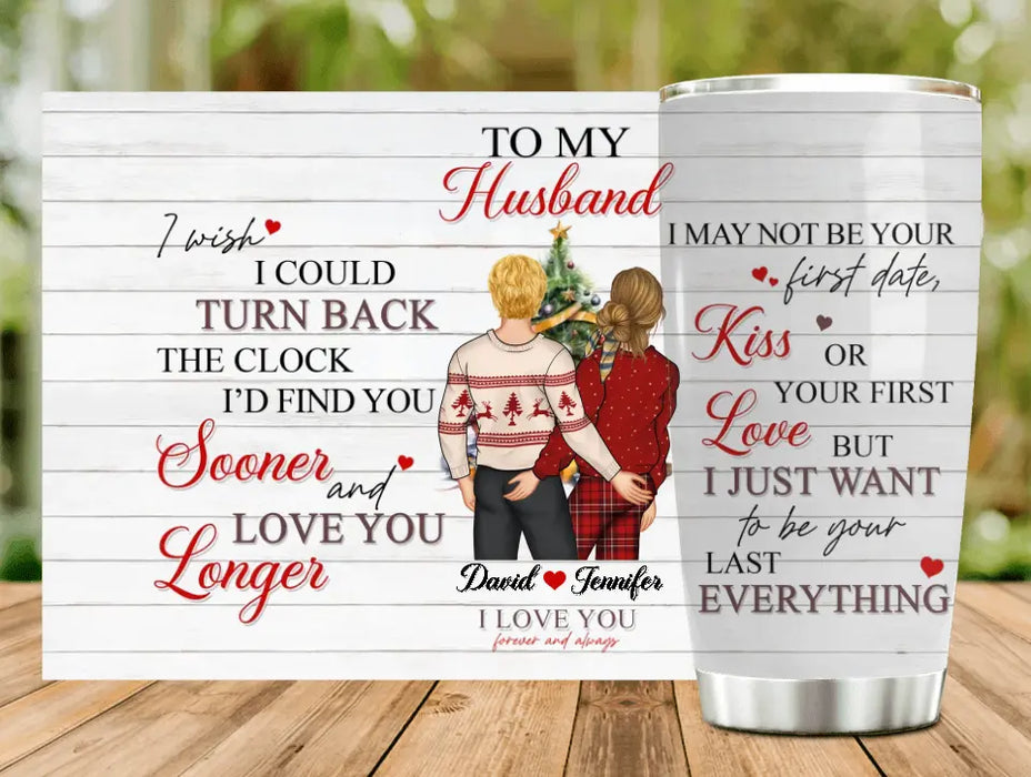 Personalized Christmas Couple Tumbler - Christmas Gift Idea For Couple/Husband/Wife - I Wish I Could Turn Back The Clock