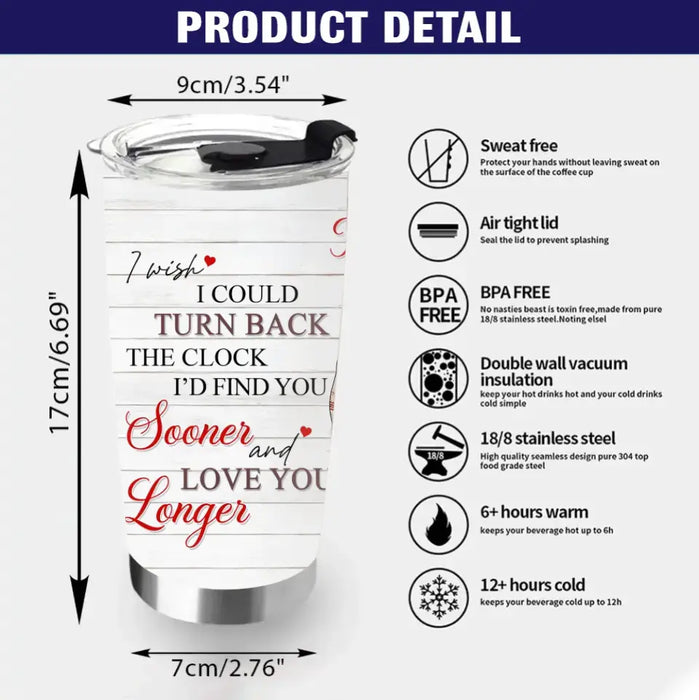 Personalized Christmas Couple Tumbler - Christmas Gift Idea For Couple/Husband/Wife - I Wish I Could Turn Back The Clock