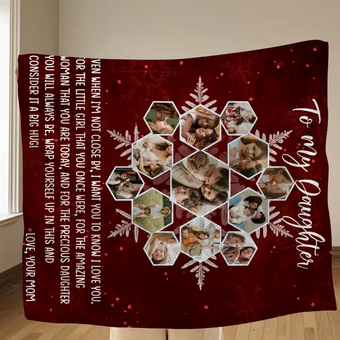 Personalized To My Daughter Photo Quilt/Fleece Throw Blanket - Gift Idea For Daughter - Upload Photo - Consider It A Big Hug