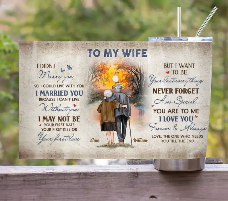 Personalized Old Couple Tumbler - Christmas Gift Idea For Couple/Husband/Wife - To My Wife