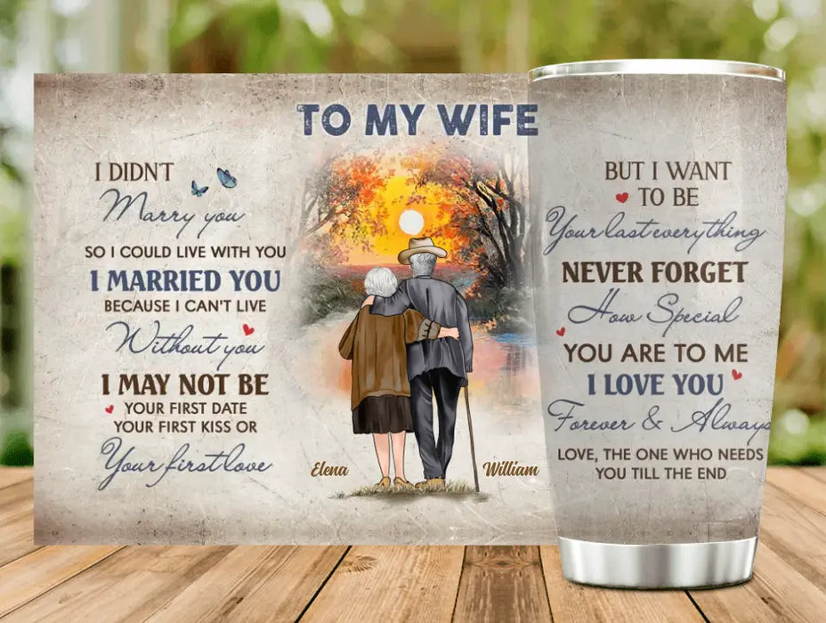 Personalized Old Couple Tumbler - Christmas Gift Idea For Couple/Husband/Wife - To My Wife