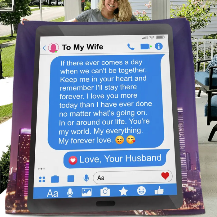 Personalized To My Wife Fleece Throw Blanket & Quilt - Gift Idea For Wife - You're My World