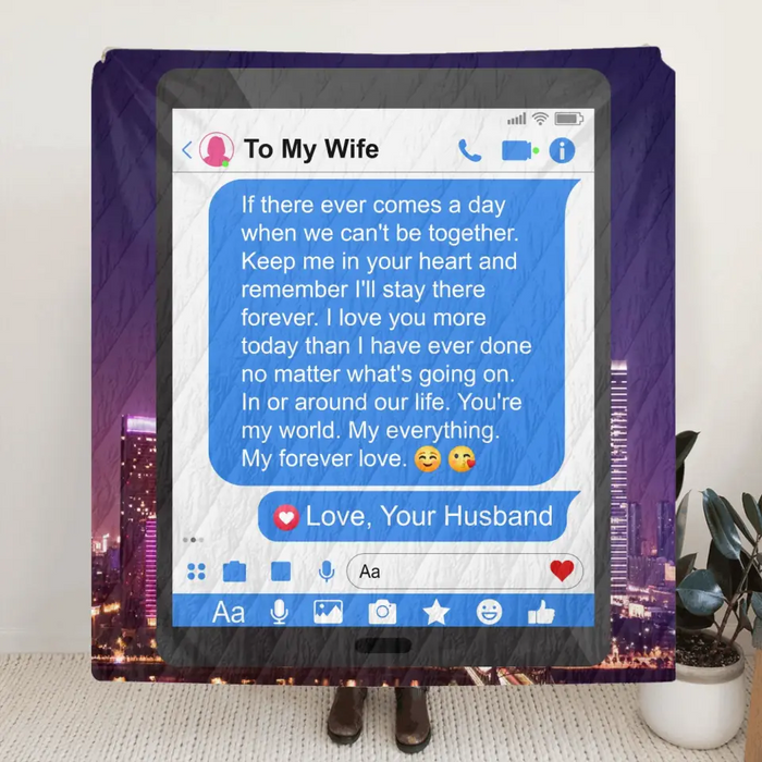 Personalized To My Wife Fleece Throw Blanket & Quilt - Gift Idea For Wife - You're My World