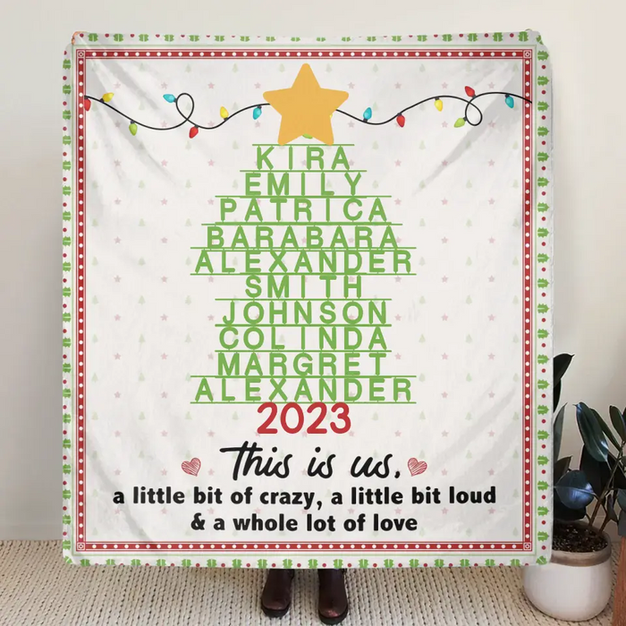 Personalized Family Christmas Tree Quilt/Fleece Throw Blanket - Gift Idea For Family/Christmas - This Is Us