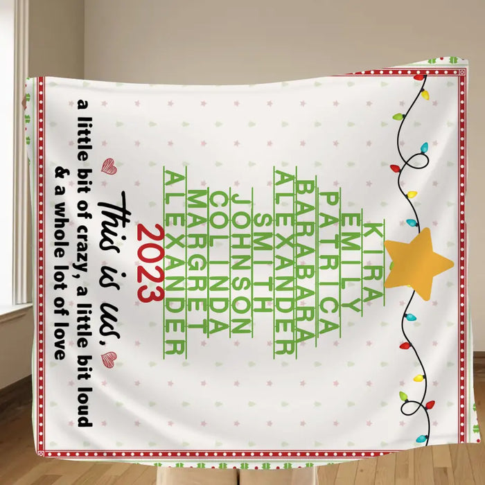 Personalized Family Christmas Tree Quilt/Fleece Throw Blanket - Gift Idea For Family/Christmas - This Is Us