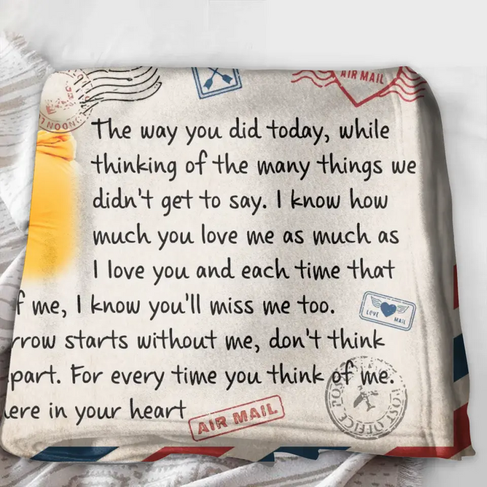 Personalized Memorial Pet Fleece Throw Blanket & Quilt - Upload Photo - Memorial Gift Idea For Pet Owners - A Letter From Heaven