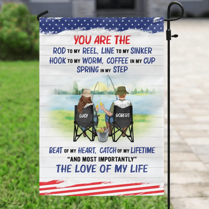 Personalized Fishing Couple Flag - Gift Idea for Couple - You Are The Rod To My Reel