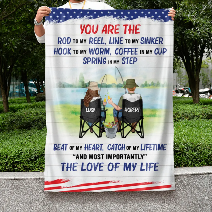 Personalized Fishing Couple Flag - Gift Idea for Couple - You Are The Rod To My Reel