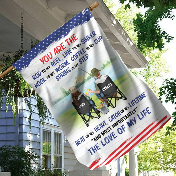 Personalized Fishing Couple Flag - Gift Idea for Couple - You Are The Rod To My Reel