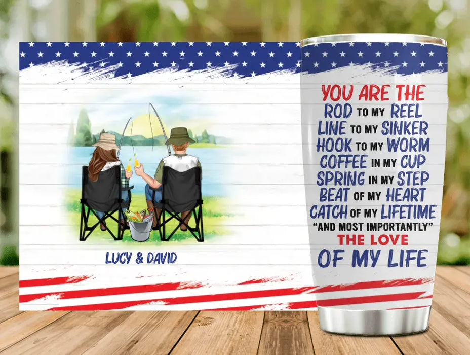 Personalized Fishing Couple Tumbler - Gift Idea for Couple - You Are The Rod To My Reel