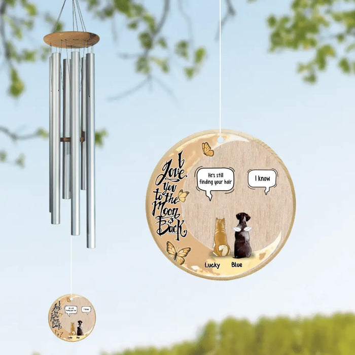 Personalized Memorial Wind Chime - Memorial Gift Idea For Dog Lover/Cat Lover with up to 5 Pets - He's Still Finding Your Hair