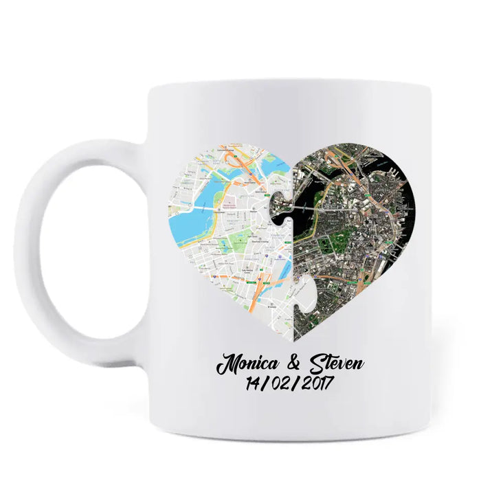 Personalized Long Distance Relationship Coffee Mug - I Love You More Than The Miles Between Us