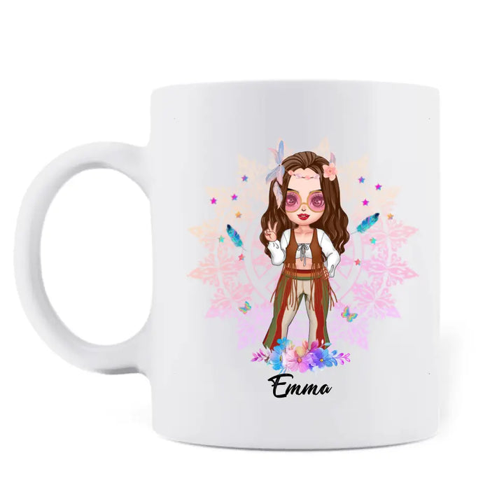 Personalized Hippie Mug - Best Gift For Hippies - On A Dark Desert Highway Cool Wind In My Hair