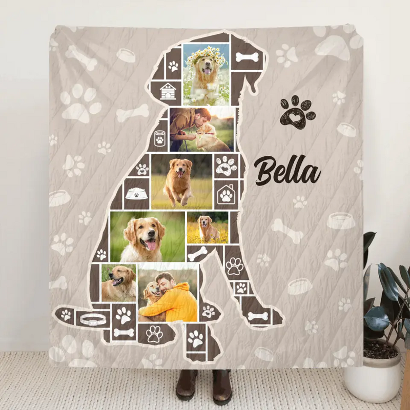 Personalized Dog Photo Quilt/Fleece Throw Blanket - Gift Idea for Dog Lovers