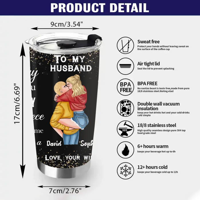 Personalized Couple Tumbler - Christmas Gift Idea For Couple/Husband/Wife - To My Husband The Day I Met You