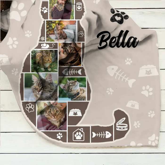 Personalized Cat Photo Fleece Throw Blanket & Quilt - Upload Photo - Gift Idea for Cat Lovers