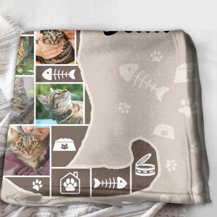 Personalized Cat Photo Fleece Throw Blanket & Quilt - Upload Photo - Gift Idea for Cat Lovers