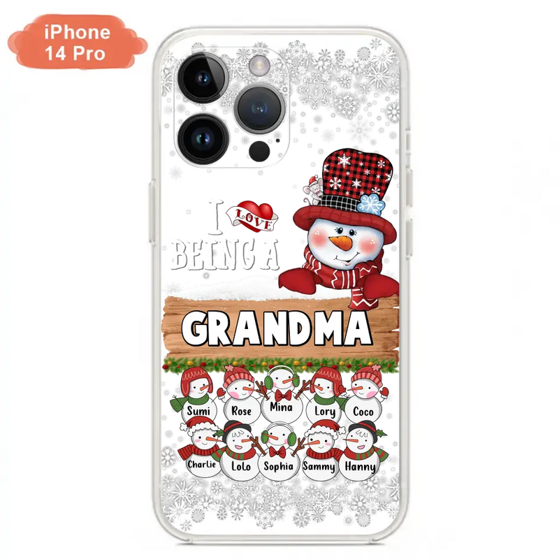 Personalized Grandma Phone Case - Up to 10 Grandkids - Christmas Gift Idea for Grandma - I Love Being A Grandma - Case For iPhone/Samsung