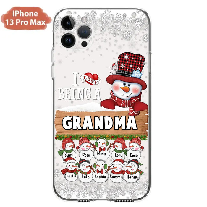 Personalized Grandma Phone Case - Up to 10 Grandkids - Christmas Gift Idea for Grandma - I Love Being A Grandma - Case For iPhone/Samsung