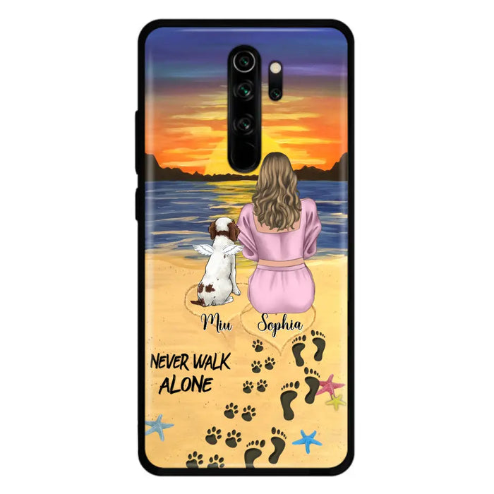 Personalized Memorial Dog Mom Phone Case - Up to 3 Dogs - Memorial Gift Idea for Dog Owners - Never Walk Alone - Case for Xiaomi/Huawei/Oppo
