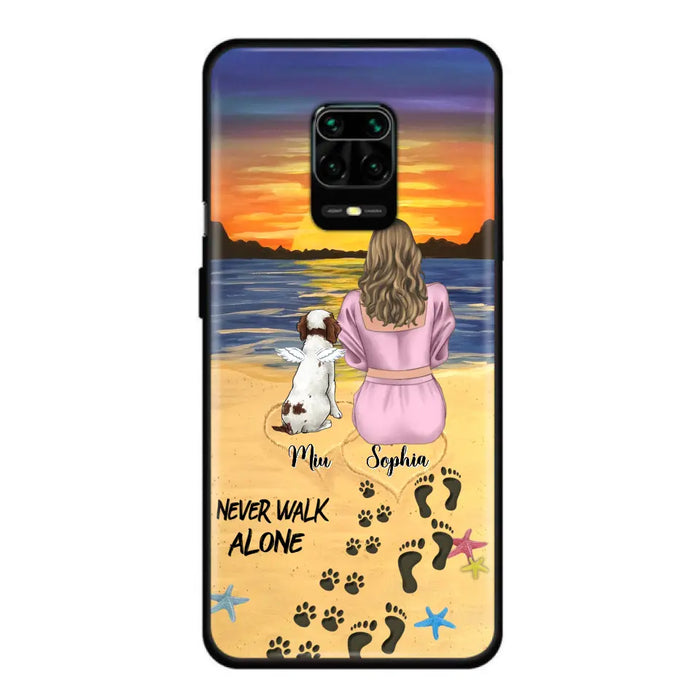 Personalized Memorial Dog Mom Phone Case - Up to 3 Dogs - Memorial Gift Idea for Dog Owners - Never Walk Alone - Case for Xiaomi/Huawei/Oppo