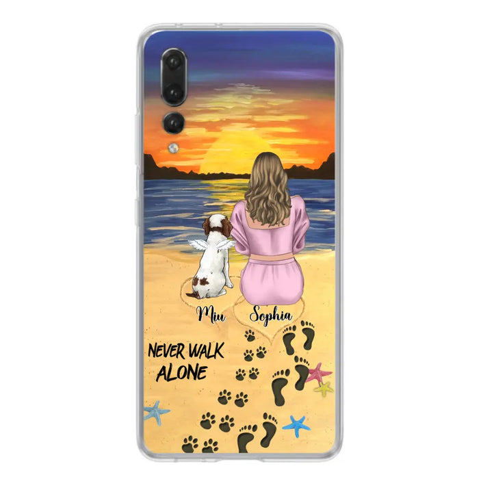 Personalized Memorial Dog Mom Phone Case - Up to 3 Dogs - Memorial Gift Idea for Dog Owners - Never Walk Alone - Case for Xiaomi/Huawei/Oppo