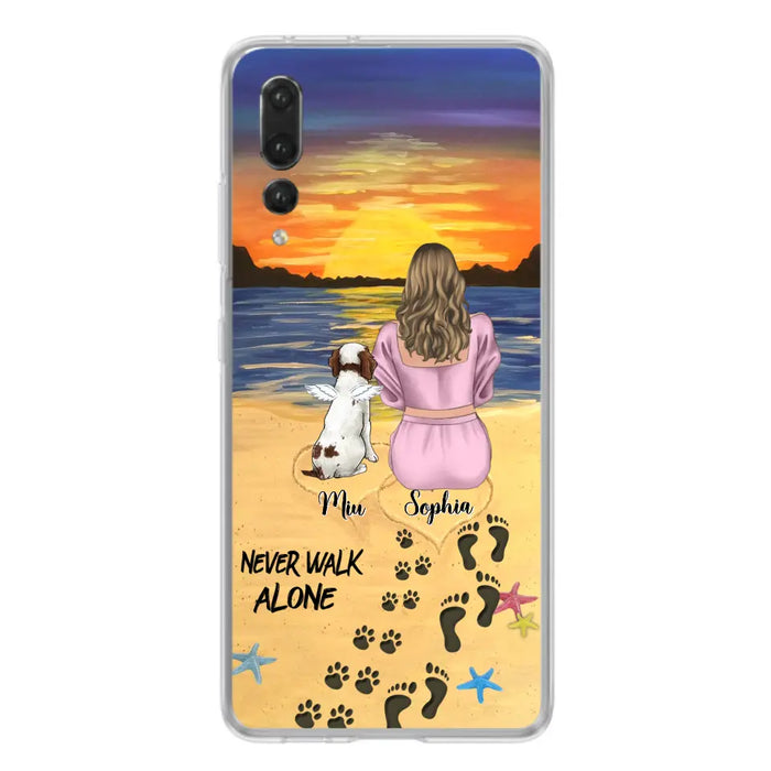 Personalized Memorial Dog Mom Phone Case - Up to 3 Dogs - Memorial Gift Idea for Dog Owners - Never Walk Alone - Case for Xiaomi/Huawei/Oppo