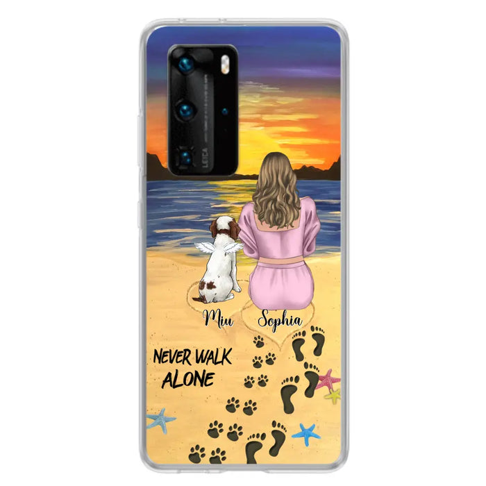Personalized Memorial Dog Mom Phone Case - Up to 3 Dogs - Memorial Gift Idea for Dog Owners - Never Walk Alone - Case for Xiaomi/Huawei/Oppo