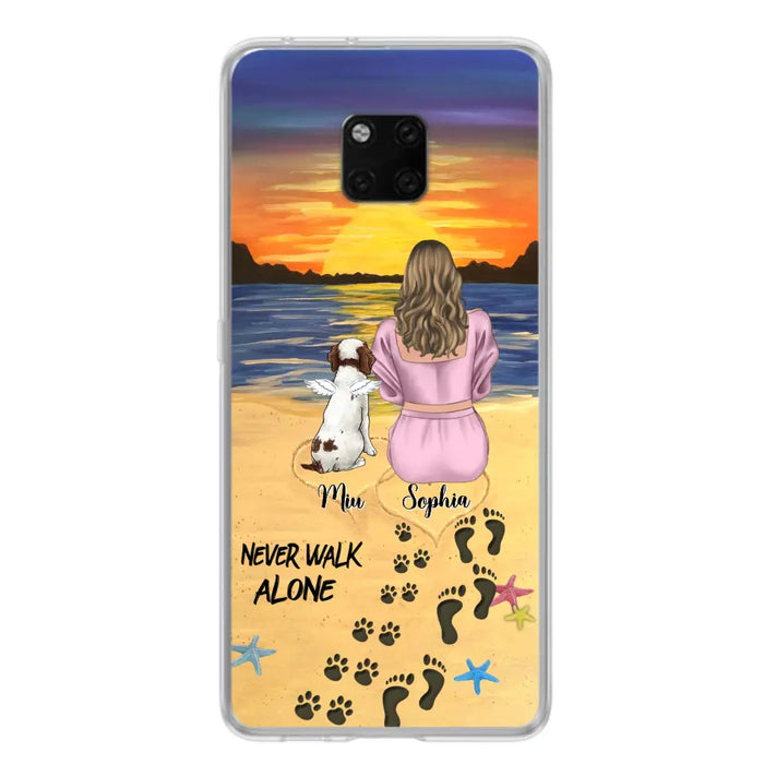 Personalized Memorial Dog Mom Phone Case - Up to 3 Dogs - Memorial Gift Idea for Dog Owners - Never Walk Alone - Case for Xiaomi/Huawei/Oppo