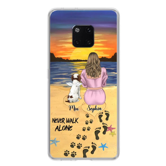 Personalized Memorial Dog Mom Phone Case - Up to 3 Dogs - Memorial Gift Idea for Dog Owners - Never Walk Alone - Case for Xiaomi/Huawei/Oppo