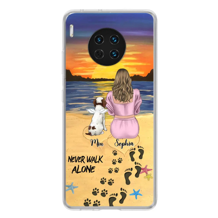 Personalized Memorial Dog Mom Phone Case - Up to 3 Dogs - Memorial Gift Idea for Dog Owners - Never Walk Alone - Case for Xiaomi/Huawei/Oppo