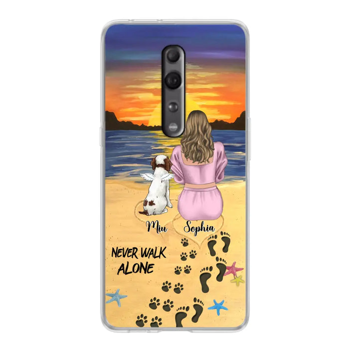 Personalized Memorial Dog Mom Phone Case - Up to 3 Dogs - Memorial Gift Idea for Dog Owners - Never Walk Alone - Case for Xiaomi/Huawei/Oppo