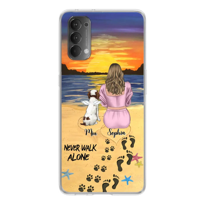 Personalized Memorial Dog Mom Phone Case - Up to 3 Dogs - Memorial Gift Idea for Dog Owners - Never Walk Alone - Case for Xiaomi/Huawei/Oppo