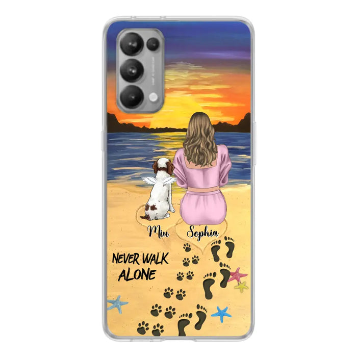 Personalized Memorial Dog Mom Phone Case - Up to 3 Dogs - Memorial Gift Idea for Dog Owners - Never Walk Alone - Case for Xiaomi/Huawei/Oppo