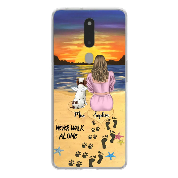 Personalized Memorial Dog Mom Phone Case - Up to 3 Dogs - Memorial Gift Idea for Dog Owners - Never Walk Alone - Case for Xiaomi/Huawei/Oppo