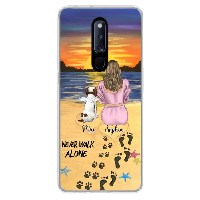 Personalized Memorial Dog Mom Phone Case - Up to 3 Dogs - Memorial Gift Idea for Dog Owners - Never Walk Alone - Case for Xiaomi/Huawei/Oppo