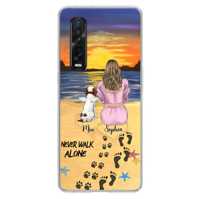 Personalized Memorial Dog Mom Phone Case - Up to 3 Dogs - Memorial Gift Idea for Dog Owners - Never Walk Alone - Case for Xiaomi/Huawei/Oppo
